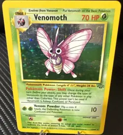 Venomoth Holo Rare 13/64 Jungle Set WOTC Pokemon Card LP - Image 1