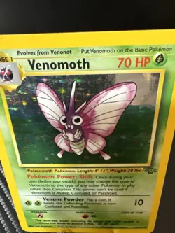 Venomoth Holo Rare 13/64 Jungle Set WOTC Pokemon Card LP - Image 2