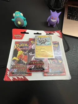 NEW! Pokemon TCG Destined Rivals SV10 3 Booster Pack Blister Zebstrika Promo - Image 1