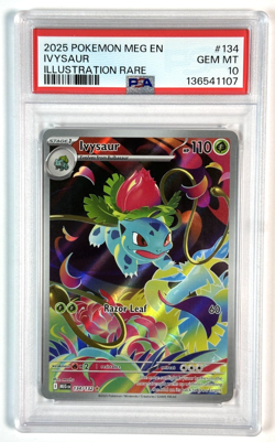 2025 Pokemon Mega Evolutions Ivysaur Illustration Rare PSA 10 - Image 1
