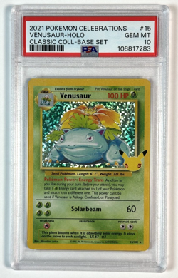 2021 Pokemon Celebrations Venusaur Holo Classic Collection Base Set PSA 10 - Image 1
