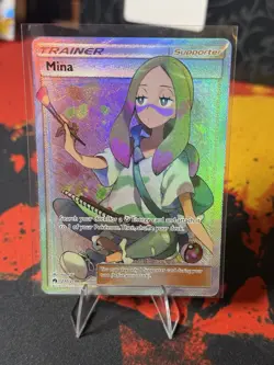Mina 211/214 Sm-Lost Thunder Full Art Ultra Rare Trainer Holo Pokemon TCG - Image 1