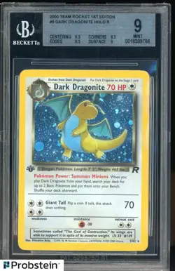2000 Pokemon Team Rocket 1st Edition #5 Dark Dragonite Holo BGS 9 MINT - Image 1