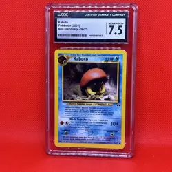 CGC 7.5 GEM MINT 2001 Kabuto Neo Discovery 56/75 Pokemon Vintage - Image 1