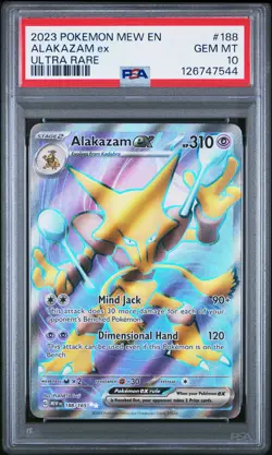 2023 POKEMON MEW EN-151 ULTRA RARE #188 ALAKAZAM EX PSA 10 - Image 1