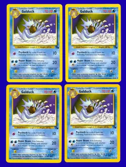 LOT of (4) 1999 Pokemon Fossil Golduck 35/62 - RARE - Mint to Gem Mint - Image 1