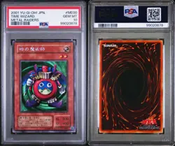 YuGiOh Time Wizard Trading Card Secret Rare Vintage Collector PSA10 Grade - Image 1