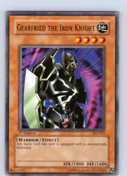 Yu-Gi-Oh TCG Gearfried The Iron Knight SDJ-012 1st Edition Common Card Played NM - Image 1