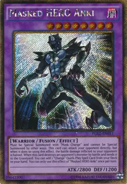 Yugioh! LP Masked HERO Anki - PGL2-EN011 - Gold Secret Rare - Unlimited Edition - Image 1
