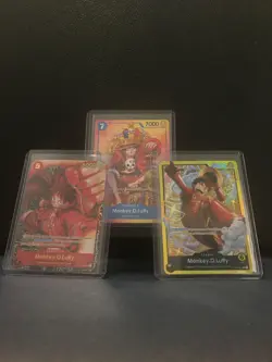 One Piece Trading Card collection (3 card Lot) LUFFY, NM - Image 1