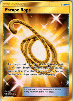 Pokemon Card Sun Moon Burning Shadows 163/147 Secret Rare Escape Rope - Image 1