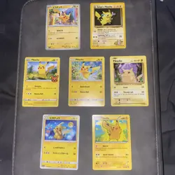 Pokemon Pikachu Lot of 7 Cards TCG - Image 1