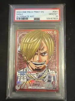 Sanji PRB01-001 Leader English Alt Art One Piece Card Game PSA 10 - Image 1