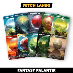 Fantasy Palantir Fetch Lands Bundle - Set of 10 Playtest for Magic Commander - Image 1