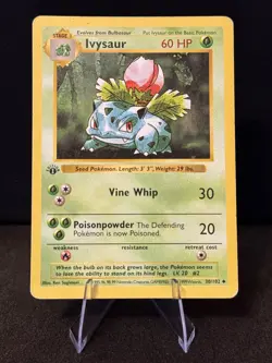 1st Edition Ivysaur 030/102 Base Set (Shadowless) Regular Pokemon - Image 1