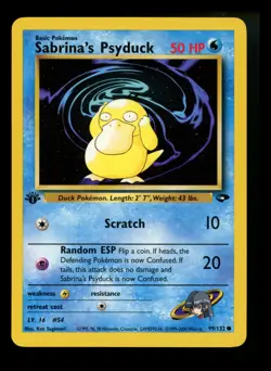 1st Edition Sabrina's Psyduck 99/132 Gym Challenge 2000 WOTC Pokemon Card TCG - Image 1