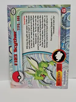 2000 Topps Pokemon TV #123 Scyther Foil Series 3 - Image 2