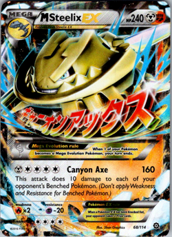 M Steelix EX 68/114 Steam Siege XY Mega Pokemon Rare Holo 2016 - Image 1