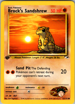 Brock's Sandshrew - 1st Edition - 72/132 Gym Heroes - Pokemon TCG - 2000 - Image 1