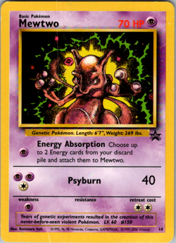 Pokemon TCG Mewtwo #14 WOTC Wizard's Black Star Promo Card - Image 1