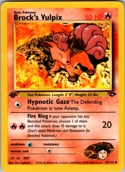 Brock's Vulpix 1st Edition Regular Gym Challenge 37/132 vintage Pokemon TCG - Image 1