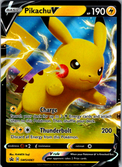 Pikachu V - SWSH061 - Pokemon Promo Sword & Shield Ultra Rare Holo Card NM - Image 1
