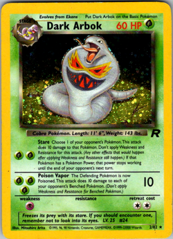 Pokemon Card Dark Arbok 2/82 Holo Rare Team Rocket WOTC LP/MP - Image 1