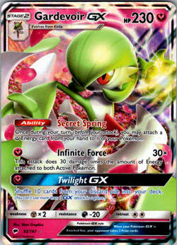 Pokemon Gardevoir GX 93/147 Burning Shadows Sun & Moon ULTRA RARE - Image 1