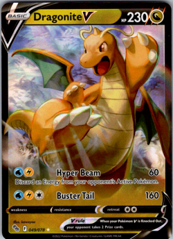 Dragonite V 049/078 Pokemon Pokemon GO Holo Ultra Rare NM - Image 1