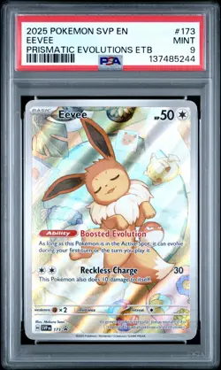 2025 POKEMON SVP EN-SV BLACK STAR PROMO #173 EEVEE PSA 9 - Image 1