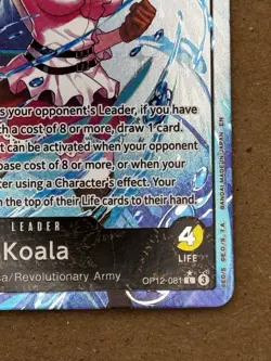 One Piece CCG Koala OP12-081 Leader Alt Art Holo English NM ( Amazing Edges ) - Image 5
