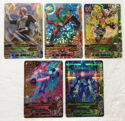 Lot of 5 Japanese Kamen Rider Battle: Ganbarizing Super Rare Card Set - Image 1