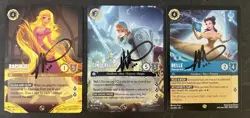 Lorcana Ryan Miller Signed Cards x3 - Rapunzel Cinderella Challenge Promo, Belle - Image 1