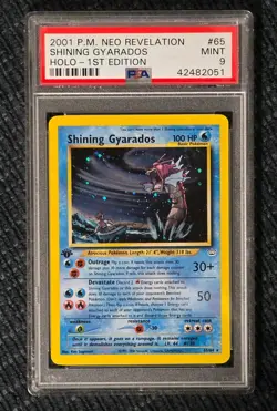 Pokemon TCG Shining Gyarados Holo Neo Revelation 1st Edition PSA 9 - Image 1