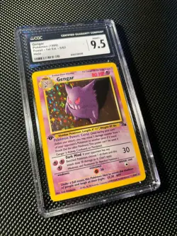 Gengar Holo Fossil First Edition CGC 9.5 Mint Plus Pokemon TCG 5/62 - Image 1