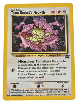 Team Rocket's Meowth #18 Black Star Promo WOTC NM+ NEW With Tracking - Image 1