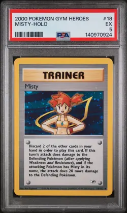 2000 POKEMON GYM HEROES #18 MISTY-HOLO PSA 5 - Image 1