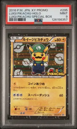 2016 Pokemon-Luigi Pikachu #295 Japanese Xy Promo- Holo Japanese PSA 9 - Image 1