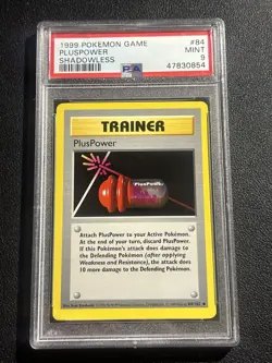 Pokemon 1999 Shadowless Pluspower 84/102 PSA 9 Mint - Image 1