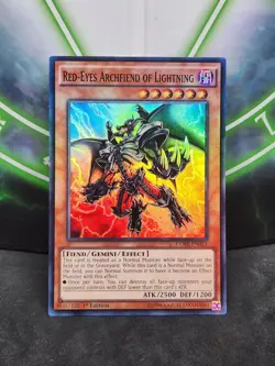Yugioh Red-Eyes Archfiend of Lightning CORE-EN023 Super Rare 1st Edition NM - Image 1