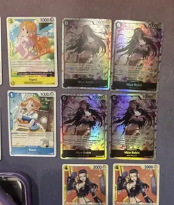 Women of One Piece CCG - 18 NM Cards Mixed Lot Nami, Nico Robin and 4 Asian Tins - Image 5
