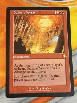 D1184 MAGIC GATHERING DOMINARIA REMASTERED SULFURIC VORTEX #332 LP RETRO MTG - Image 1