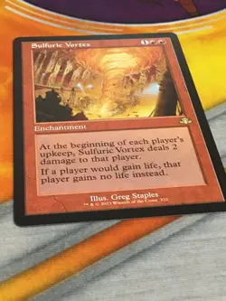 D1184 MAGIC GATHERING DOMINARIA REMASTERED SULFURIC VORTEX #332 LP RETRO MTG - Image 2