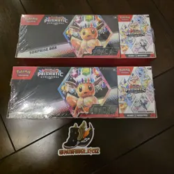 Pokemon Prismatic Evolutions Surprise Box +Booster Bundle Lot of 2 - Image 1