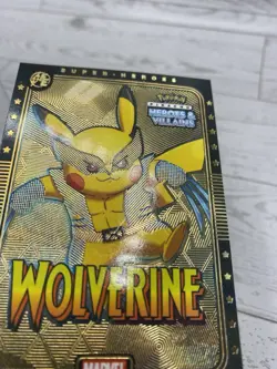 Pikachu as Wolverine #E18 Rare Gold Holo Heroes & Villains (non-Pokemon fan art) - Image 4