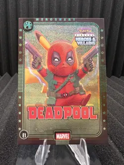 Deadpool (Pikachu) #E1 - Green Holo - Heros & Villains Flash Edition Pokemon - Image 1
