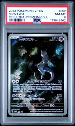 2023 POKEMON SVP EN-SV BLACK STAR PROMO 151 ULTRA-PREM COLL #052 MEWTWO PSA 8 - Image 1