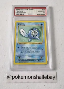 Poliwag 59/102 1st Edition Shadowless - Base Set *PSA 10 - GEM MINT* Pokemon - Image 1
