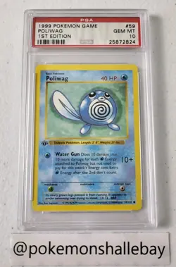 Poliwag 59/102 1st Edition Shadowless - Base Set *PSA 10 - GEM MINT* Pokemon - Image 3