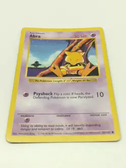 Abra 43/102 - Base Set Shadowless 1st Edition WOTC Pokemon TCG - Image 1